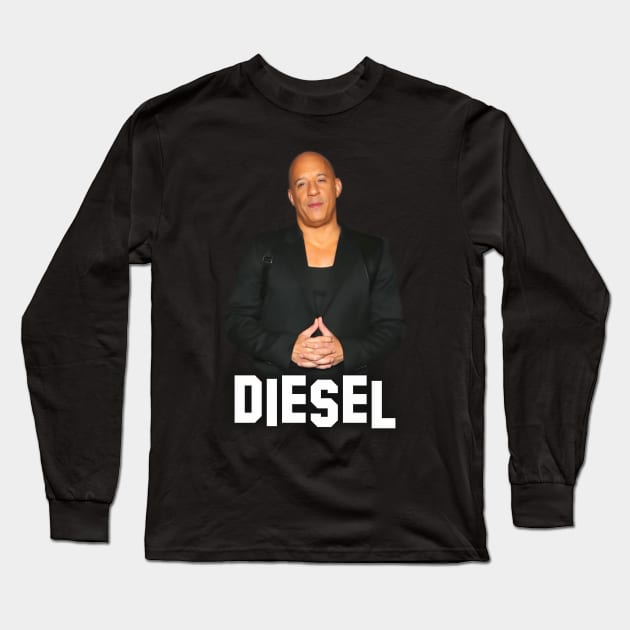 Vin Diesel - Inscription Diesel - Digital art #6 Long Sleeve T-Shirt by Semenov